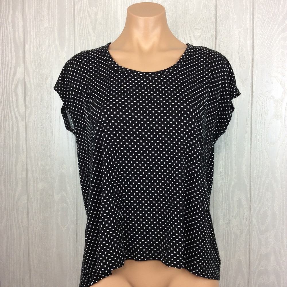 Michael Kors Black Polka Stretch Top